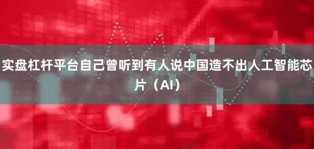 实盘杠杆平台自己曾听到有人说中国造不出人工智能芯片（AI）